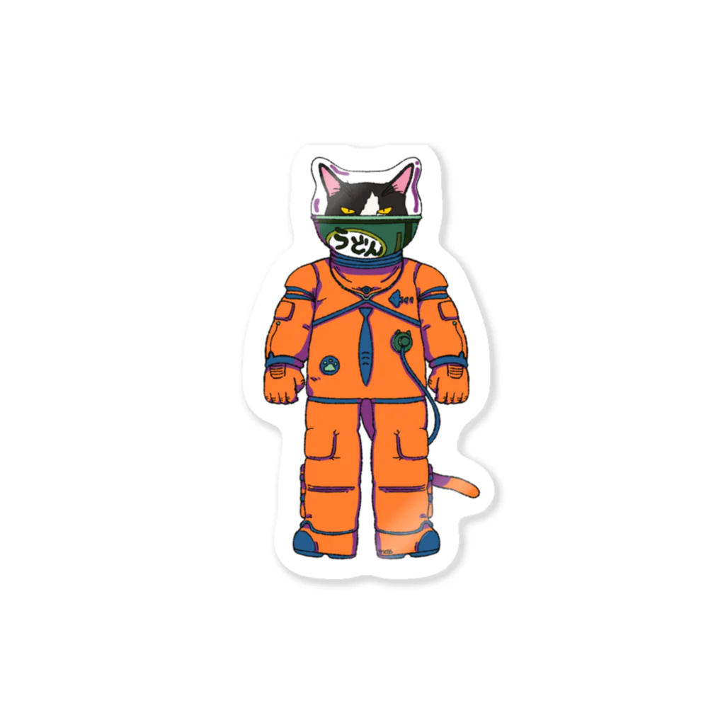 ももでるの宇宙飛行士猫(オレンジ) Sticker