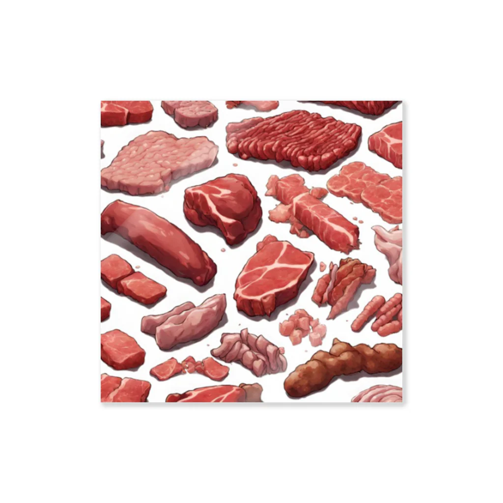 Haluuushopのmeats of meats ステッカー