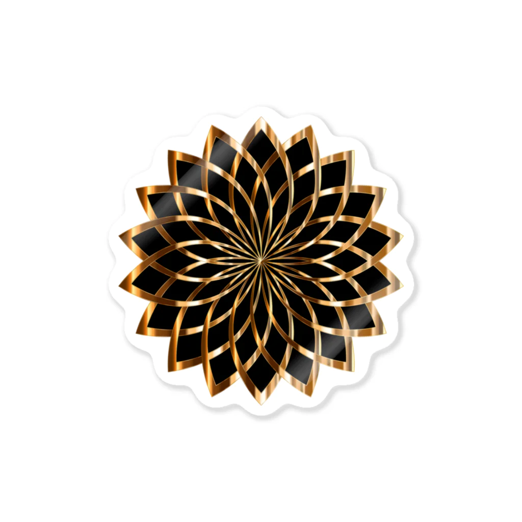 funny-boneのブラック・ゴールド フラワー BLACK・GOLD Flower Sticker