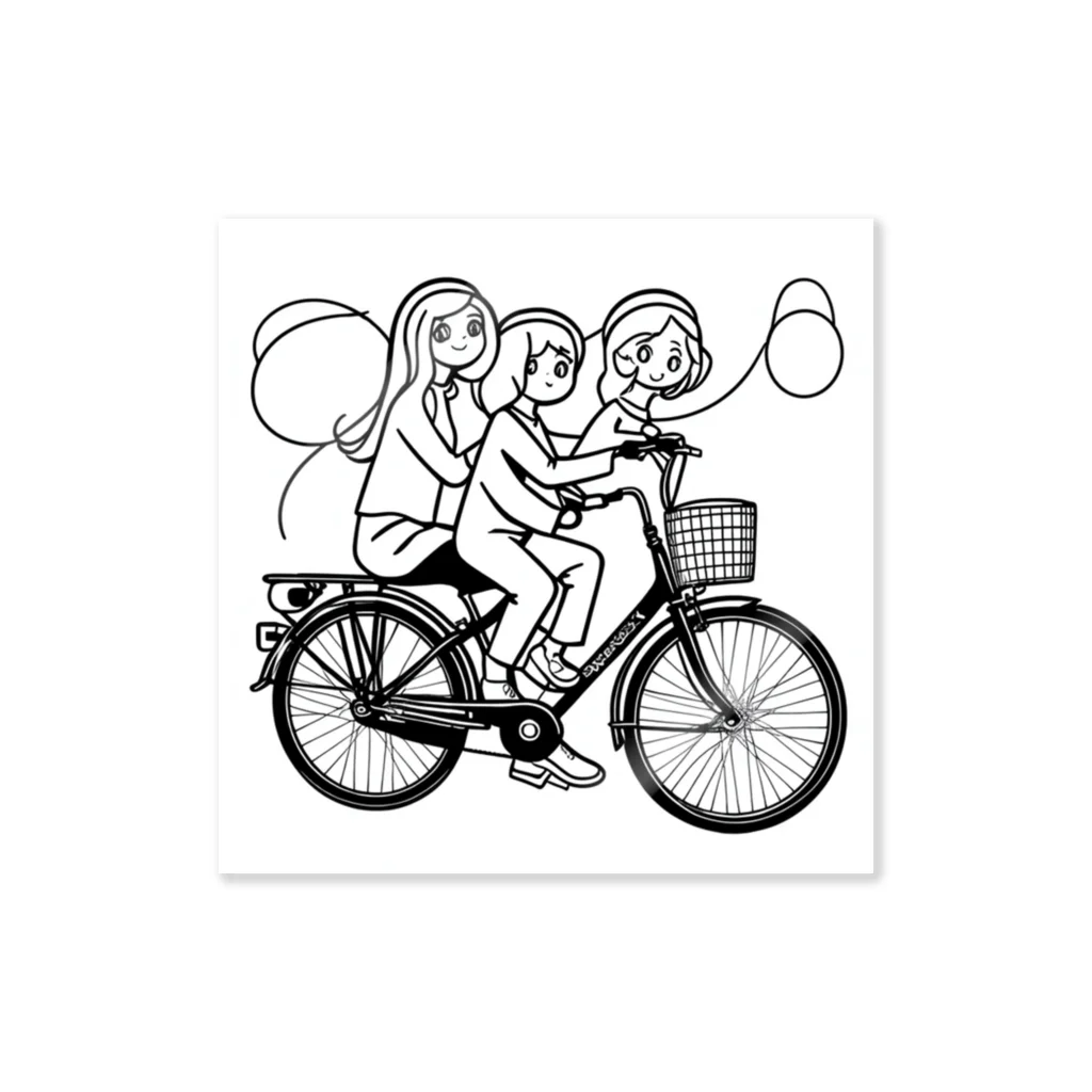 二宮大輔の自転車ロゴ　ガールズ Sticker