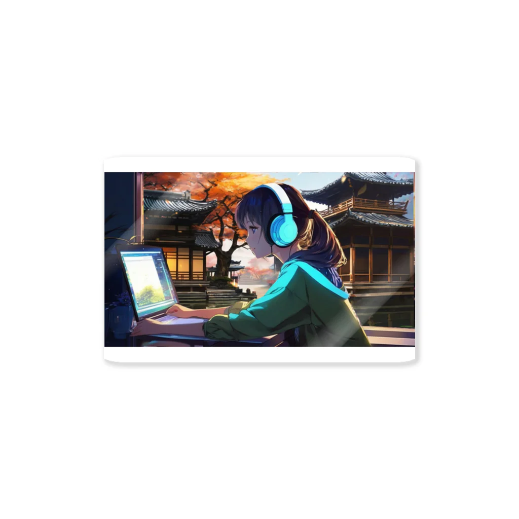 Nodoka Silence Library - WEB SHOPのTyping Girl Sticker