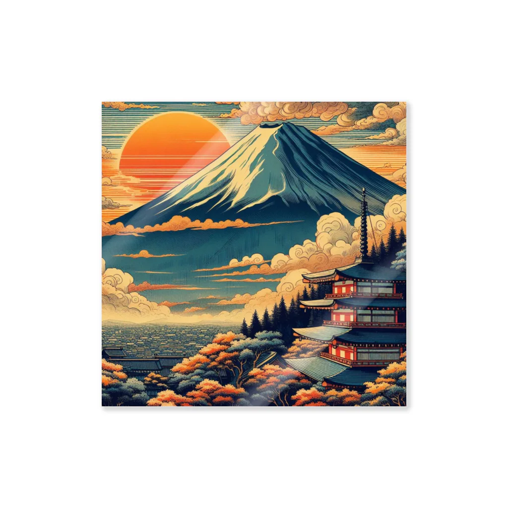 日本の風景 COOL JAPANの日本の風景:富士吉田市で見られる絶景、 Sticker