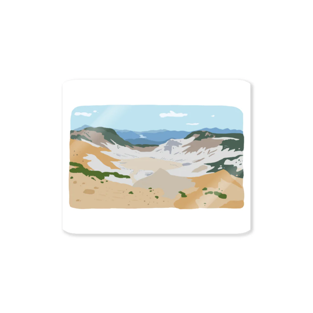 山歩き商店のあの日の景色 -安達太良山の爆裂火口- Sticker