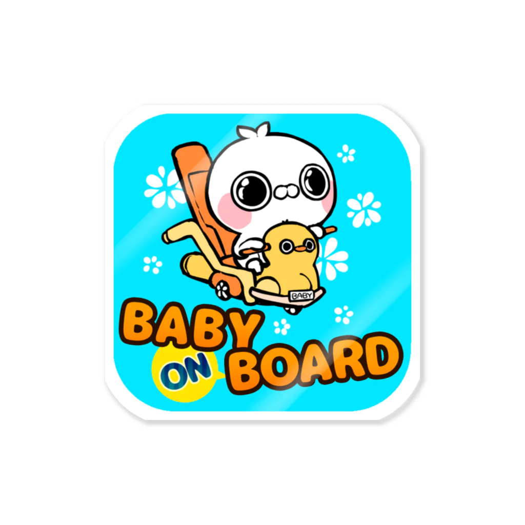 クレイジー闇うさぎSHOPのベビうさぎ(BABYonBOARD) Sticker