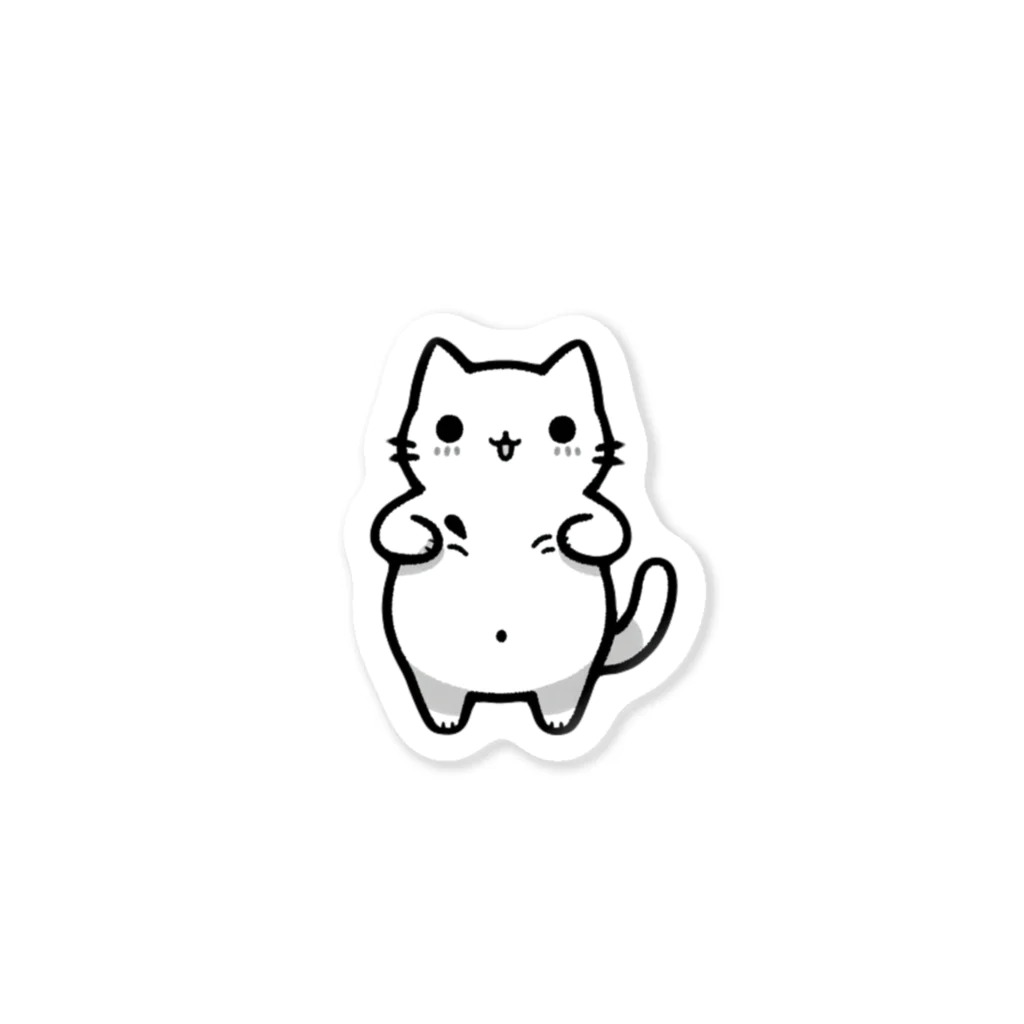 ゆるねこshopのお腹のでてる猫14 Sticker