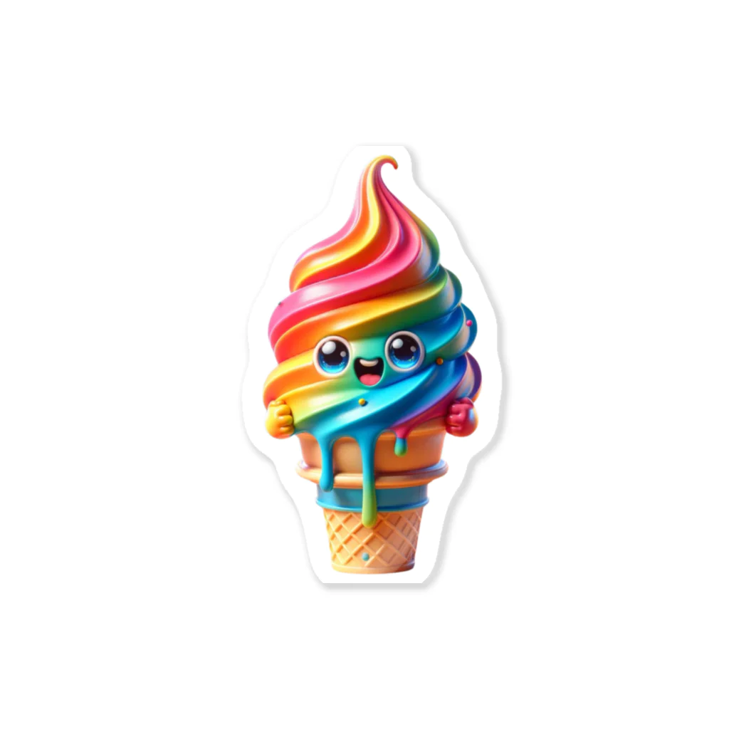 Emi's shop🤖のカラフルソフトちゃん🍦🌈 Sticker