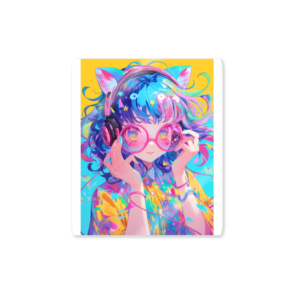 no_mi_Ke08のメガネの可愛い女の子のキャラクター Sticker