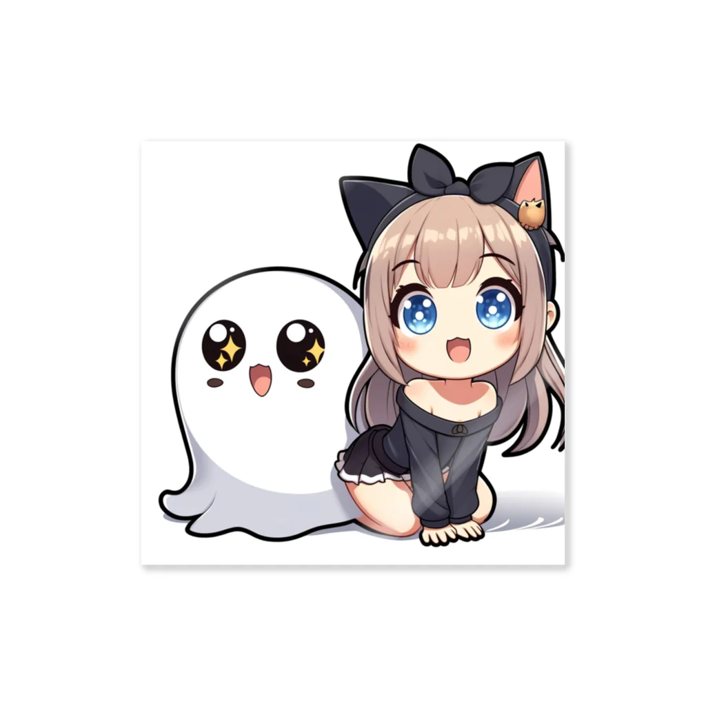 ハローにゃんポコちんストア ～幻想の世界へようこそ～の猫耳キャットガール＆ゴースト Sticker