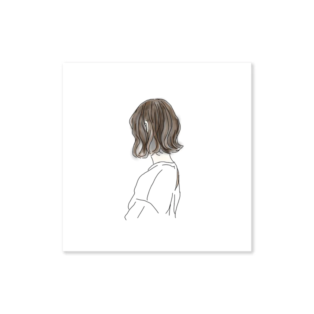 KINAKOMOCHIのボブヘアーの女の子 Sticker