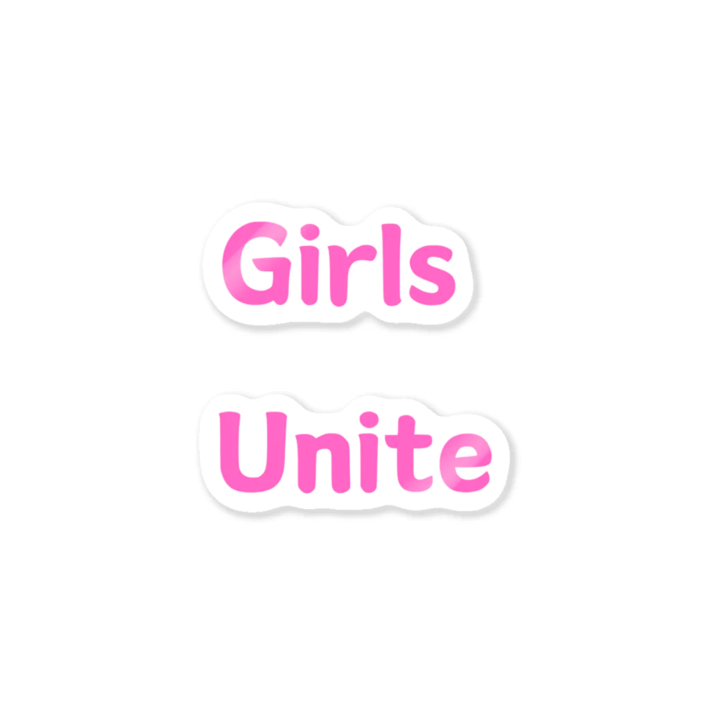 あい・まい・みぃのGirls Unite-女性たちが団結して力を合わせる言葉 Sticker