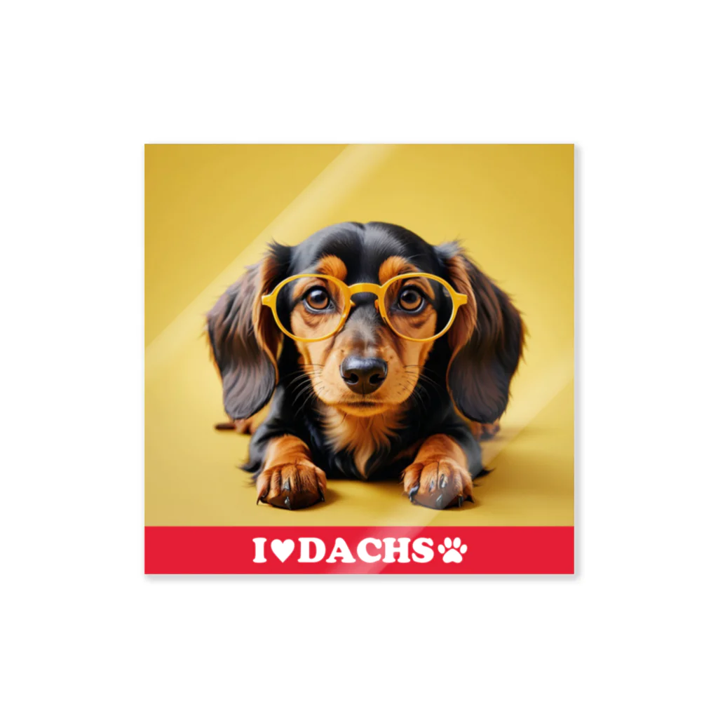 Design.DachsのI LOVE DACHS_02 ステッカー