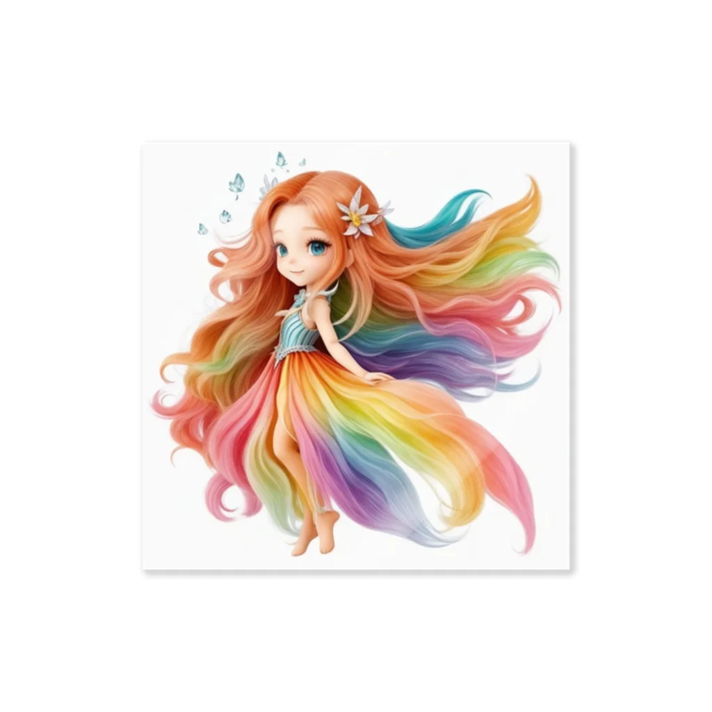 chibi_hikariのGirl Dancing in the Colorful Breeze ステッカー