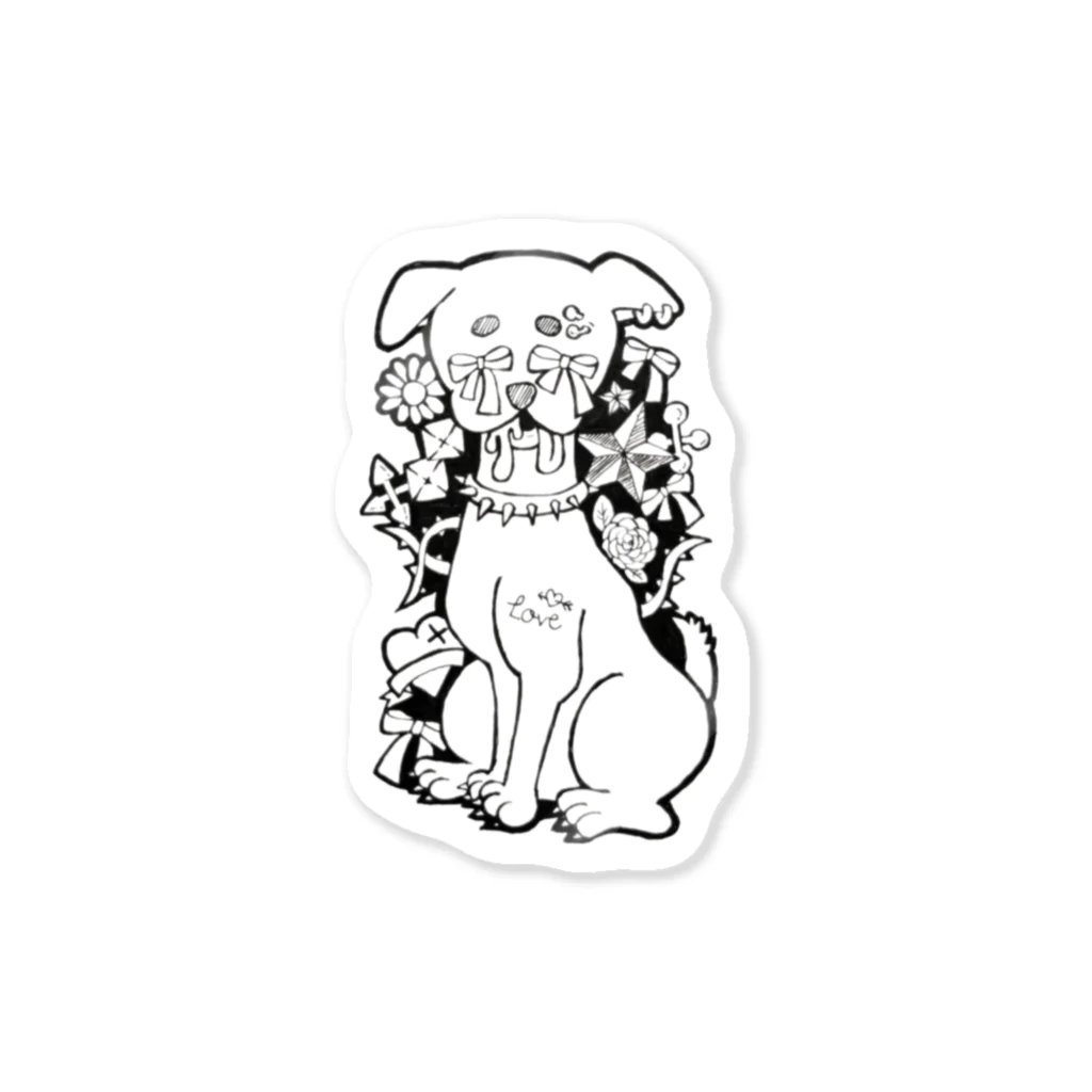 Dr.TeeTeeのリボンわんこ Sticker