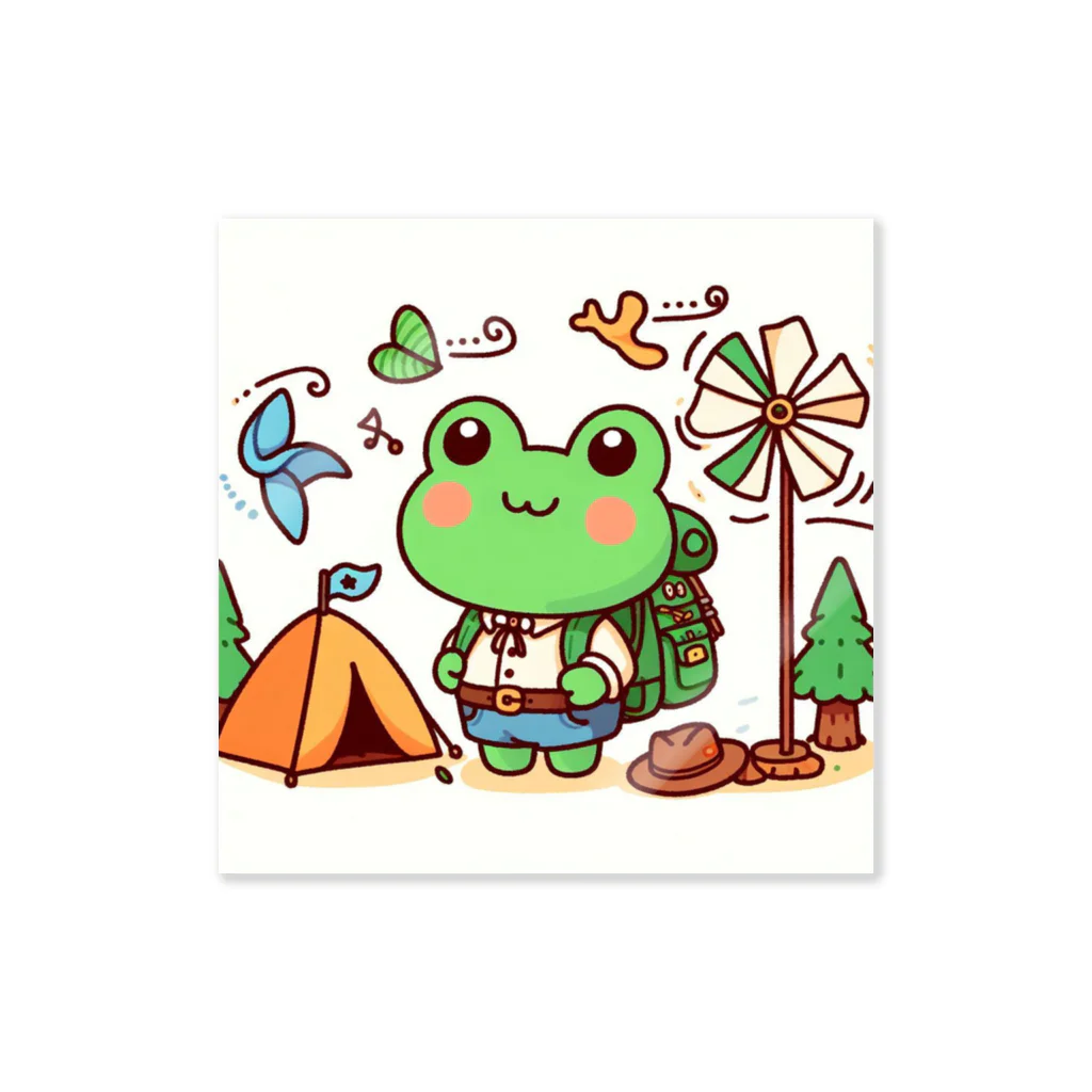 さちキャン(p)@さちcam(p)のかえるくんの山登りキャンプ♪ Sticker