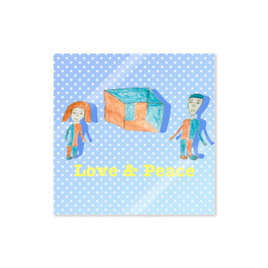 Tamon-TamonのLove & Peace ブルードット Sticker