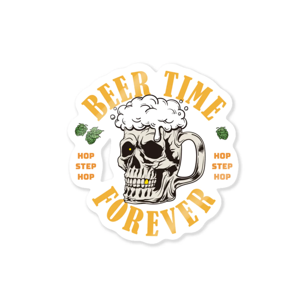 HIGEQLOのBeer Time Forever ステッカー