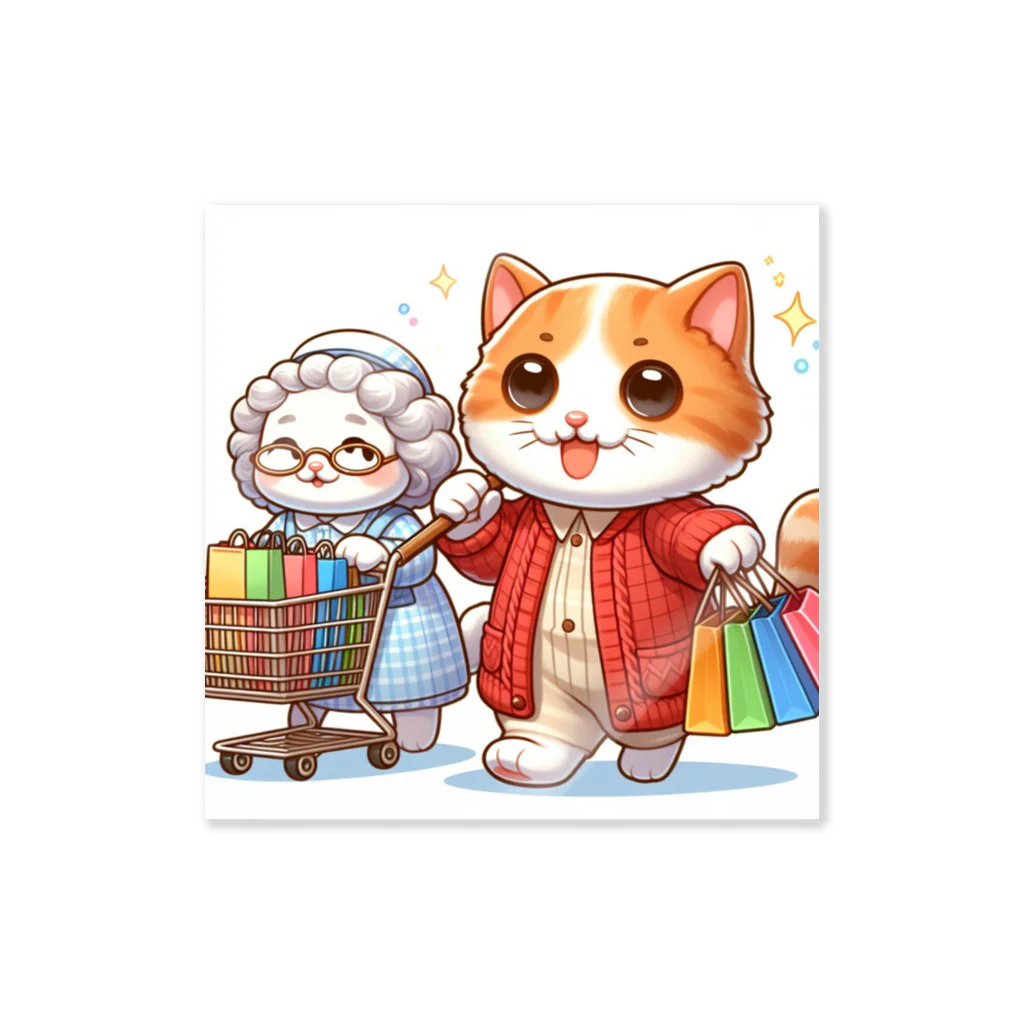 アミュペンのかわいい猫ちゃんと一緒にお買い物🐱💼  Sticker