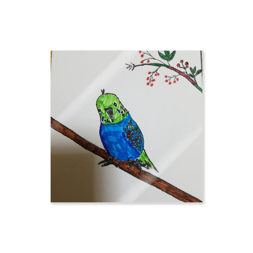 ryuu0509の止まり木で休む鳥さん Sticker