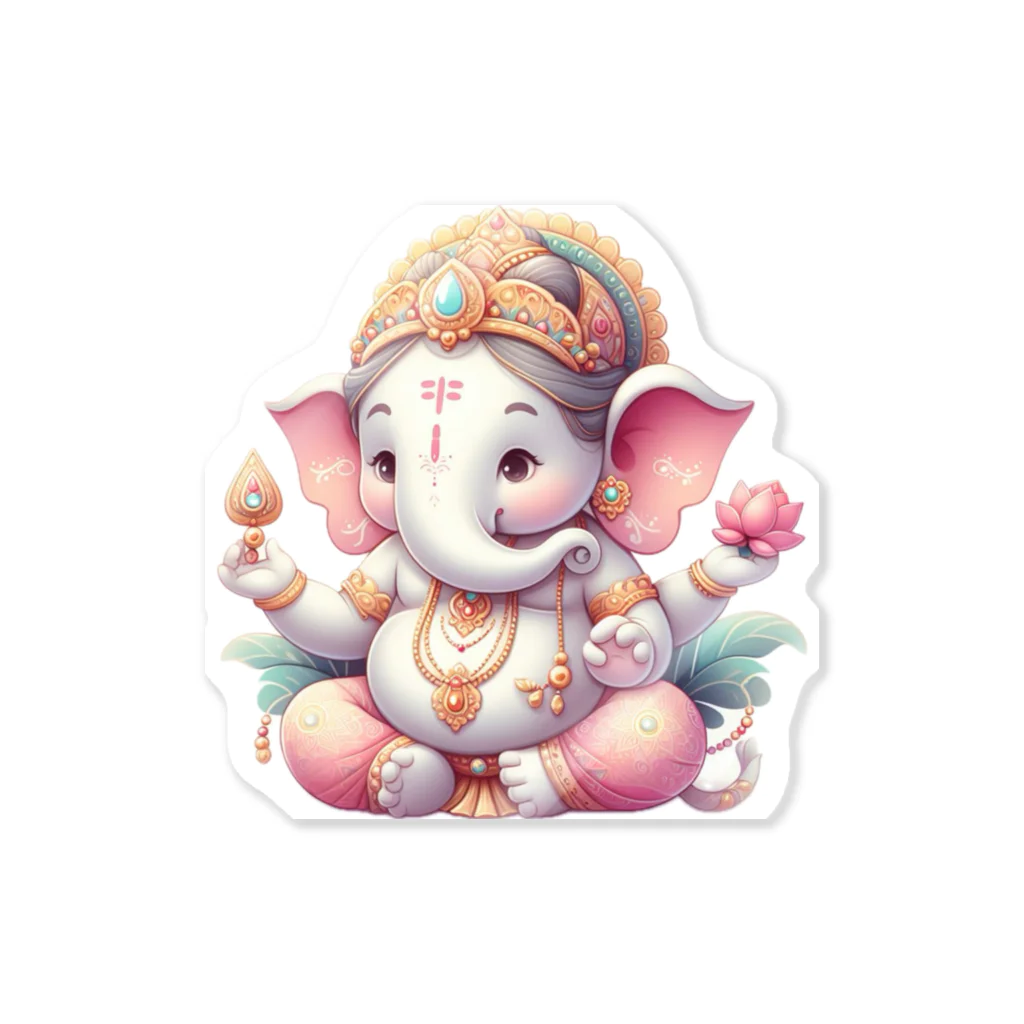 🐘Ganesha Shop🪷のぽってりゆる可愛ガネーシャ ステッカー