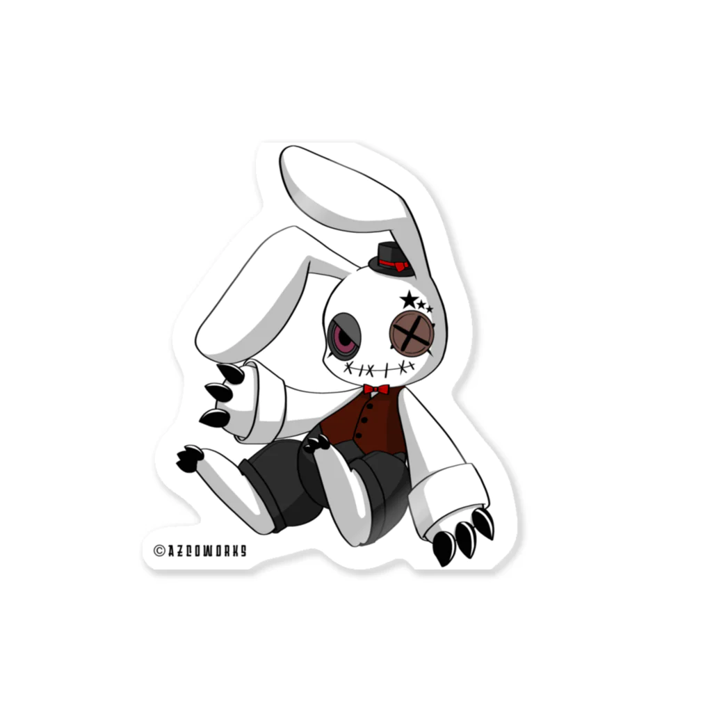 AZCo/AZCoWORKs suzuri店のRabbit × Rabbit トーマス Sticker