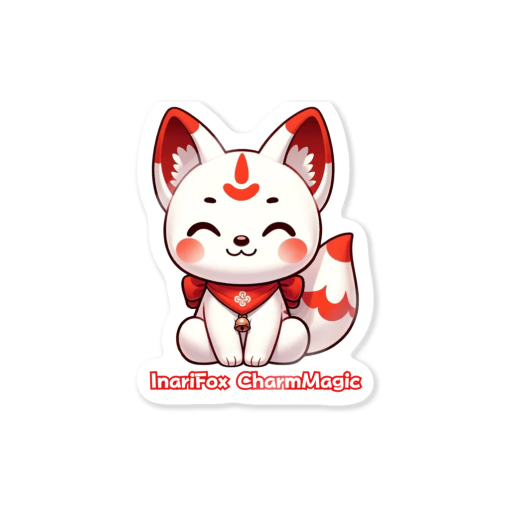 大江戸花火祭りのInari Fox Charm Magic～稲荷の狐3-2 Sticker