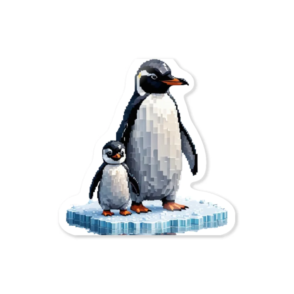 アニマルアートのペンギンの親子 Sticker