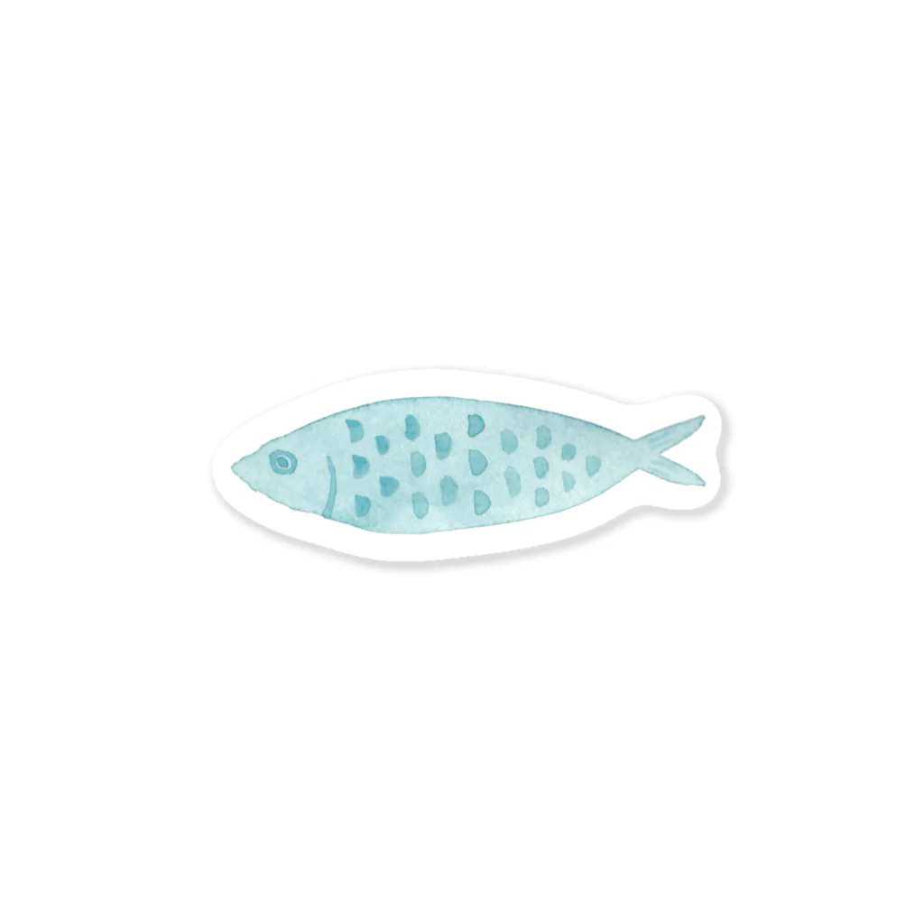 ドラ水彩の水彩イラスト　魚 Sticker