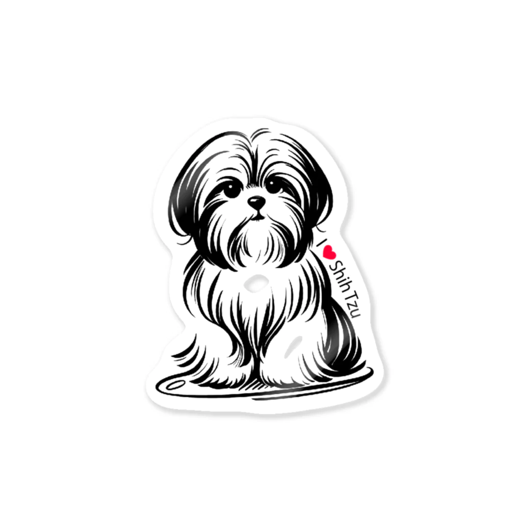 7_dog_catのシーズー Sticker