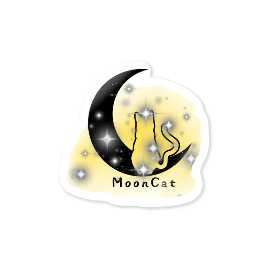 夜のアトリエのオリジナルロゴグッズ　MoonCat Sticker