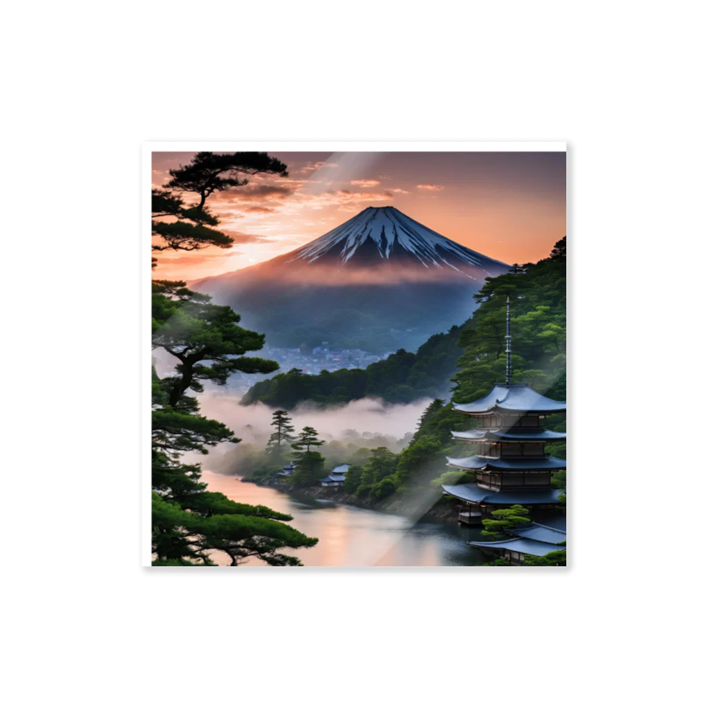 みんな自由の翼の日本の富士山 Sticker