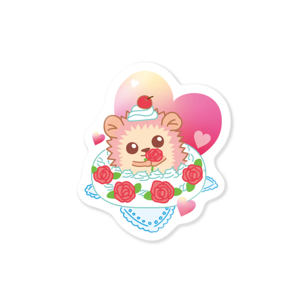 さちあきのおみせのローズケーキハリネズミ Sticker