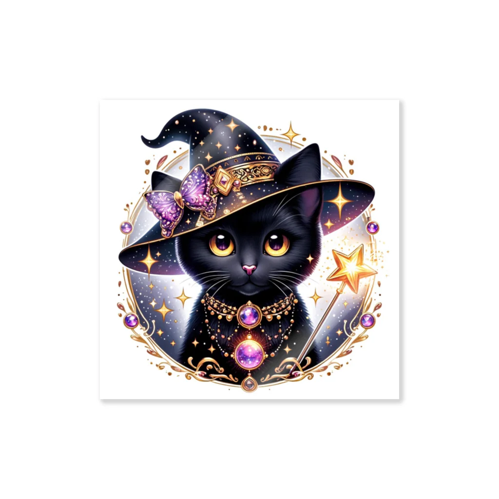 黒猫ギャラリー🐈‍⬛の黒猫の魔法使い Sticker