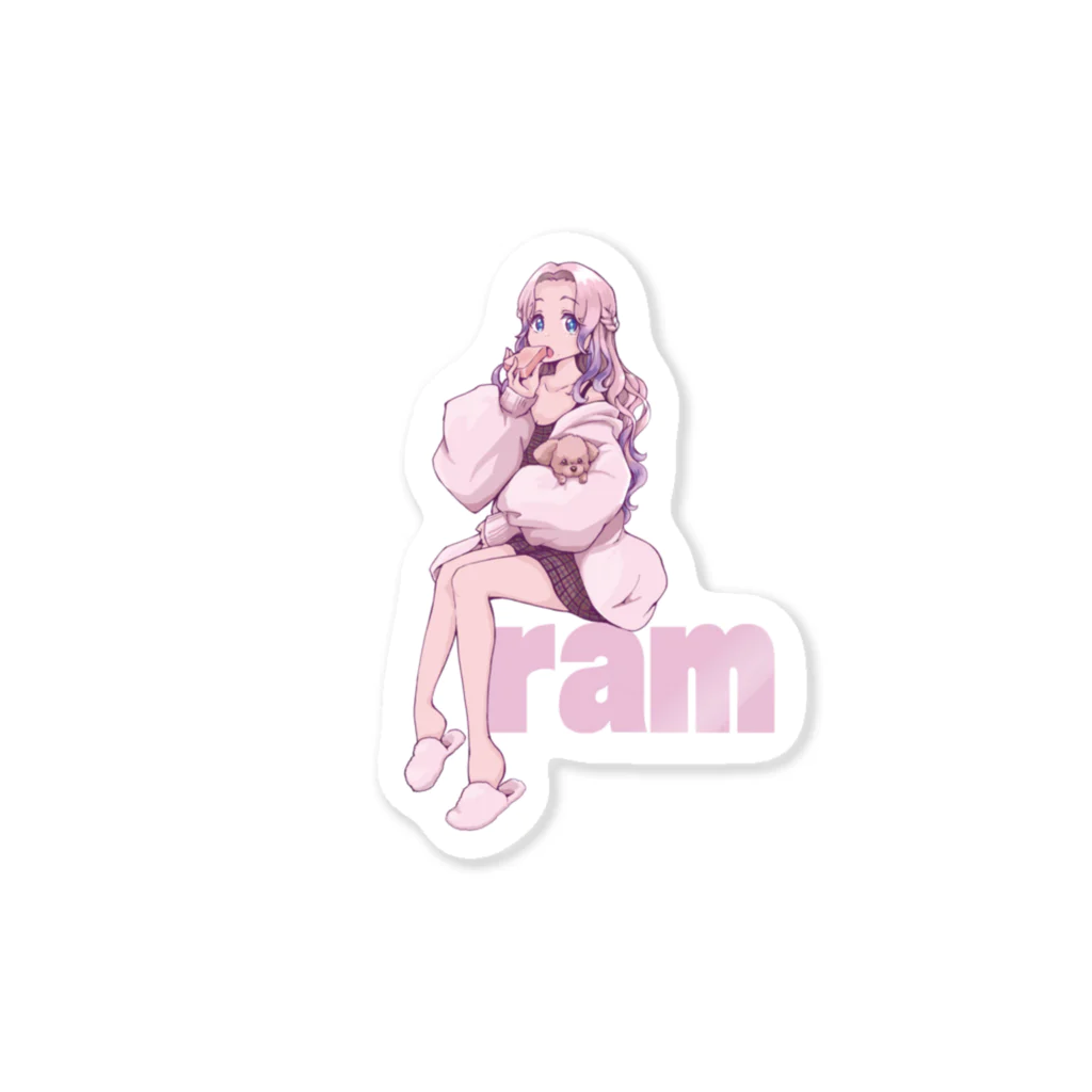 　＜＜ramの薩婆訶堂＞＞のくつろぎram (White) Sticker