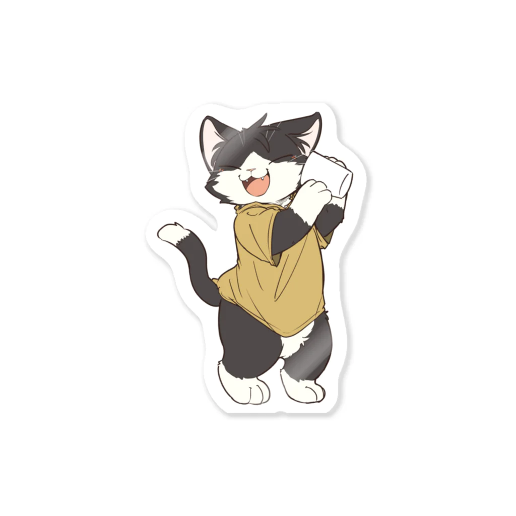 狸の遠吠えのもしもし糸でんわ仔猫 Sticker