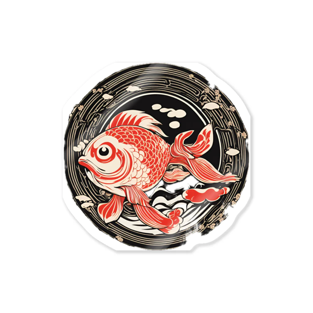 北仲ぐみのだるまな金魚 Sticker