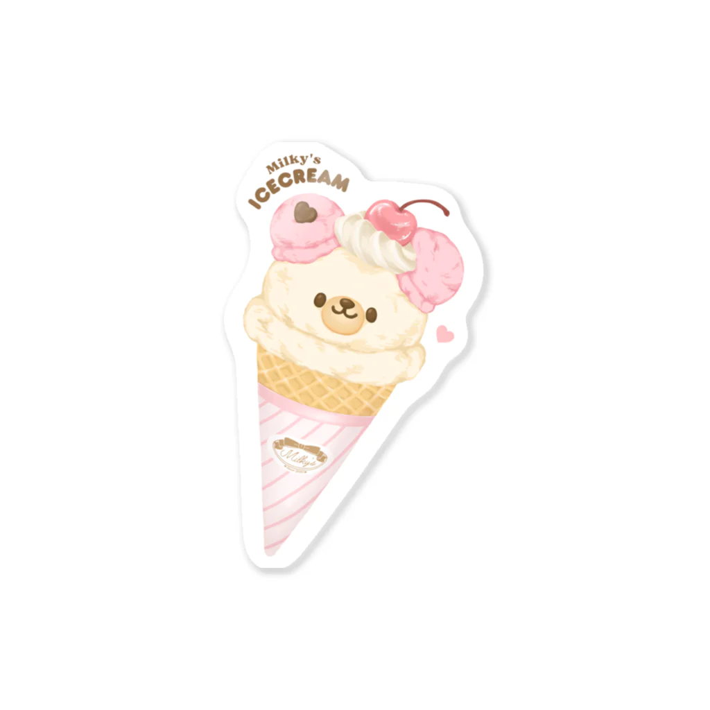 Milky'sのくまちゃんアイス🍓 Sticker