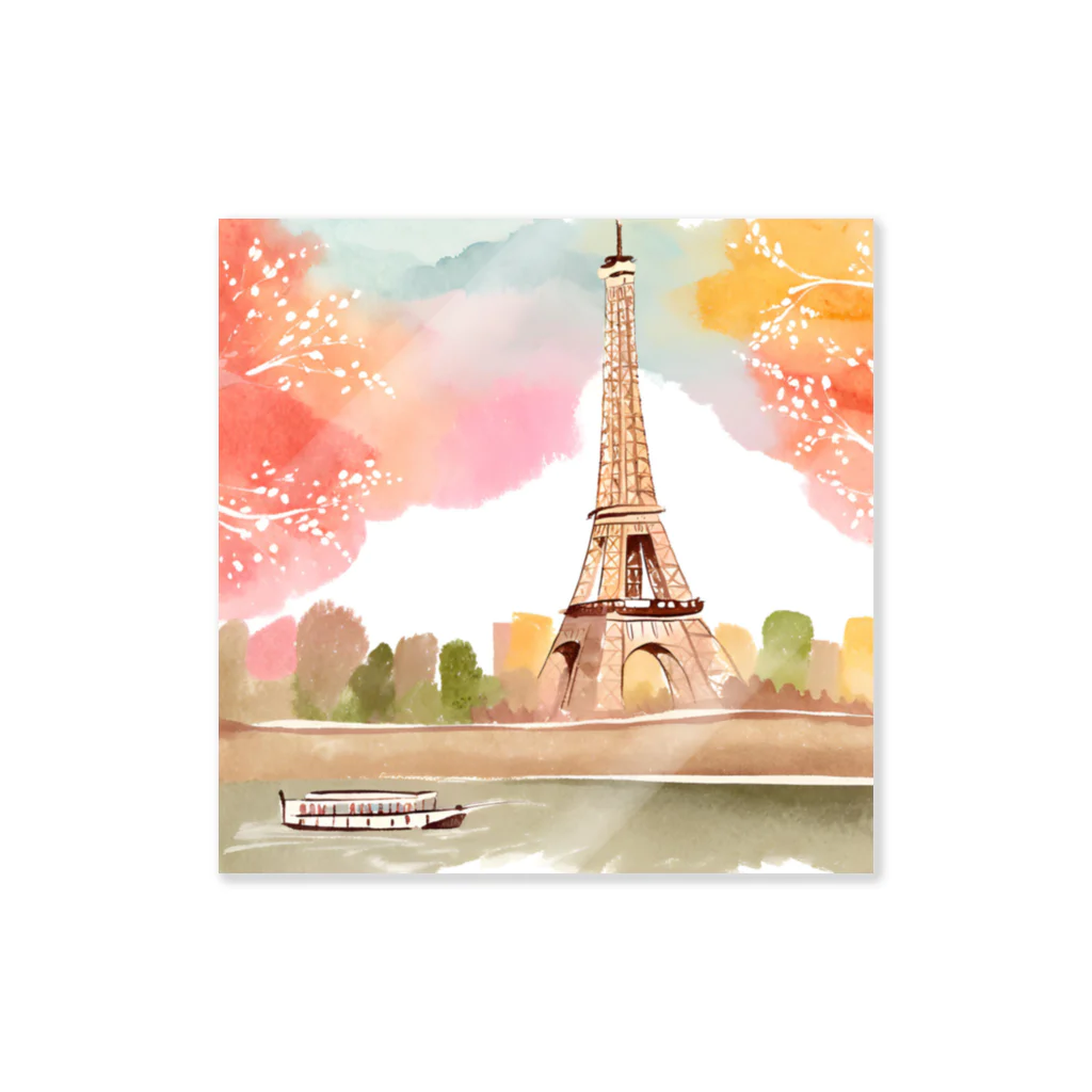 tyu-ripuのparis spring Sticker