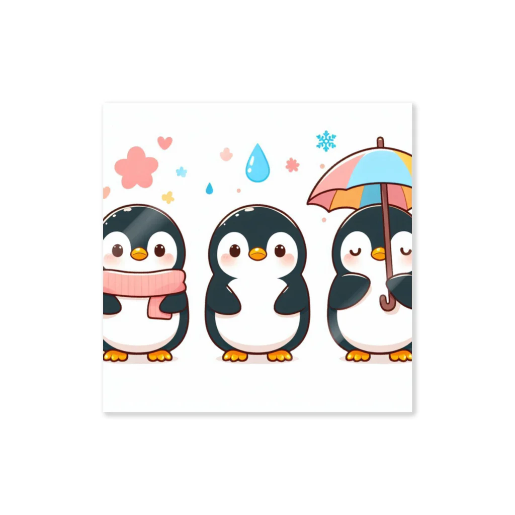 柴犬しばわんこhana873の可愛いペンギントリオ Sticker