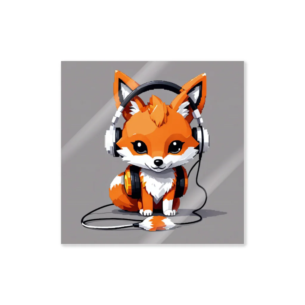 M_K0218のmusic fox ステッカー