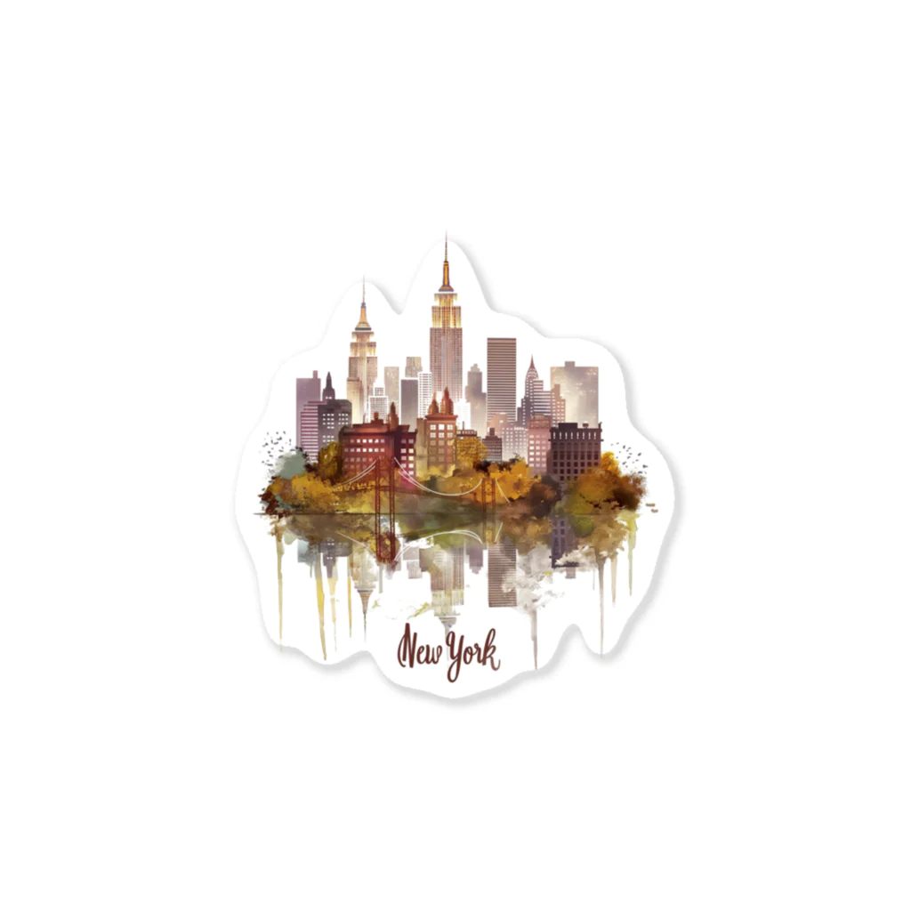 Chi3のニューヨークの幻想的な夜景 Sticker