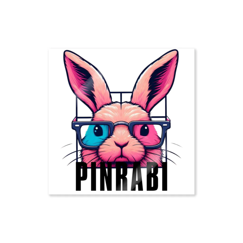 pinrabi【ピンラビ】のPINRABI【クールで個性的なピンクのウサギ】 Sticker