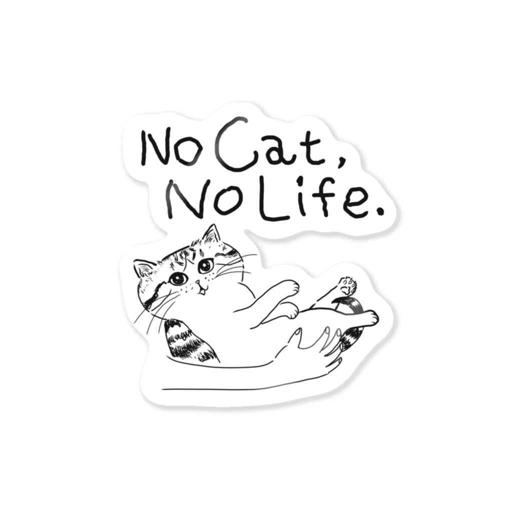 TomoshibiのNo Cat, No Life.  抱っこ猫 ステッカー