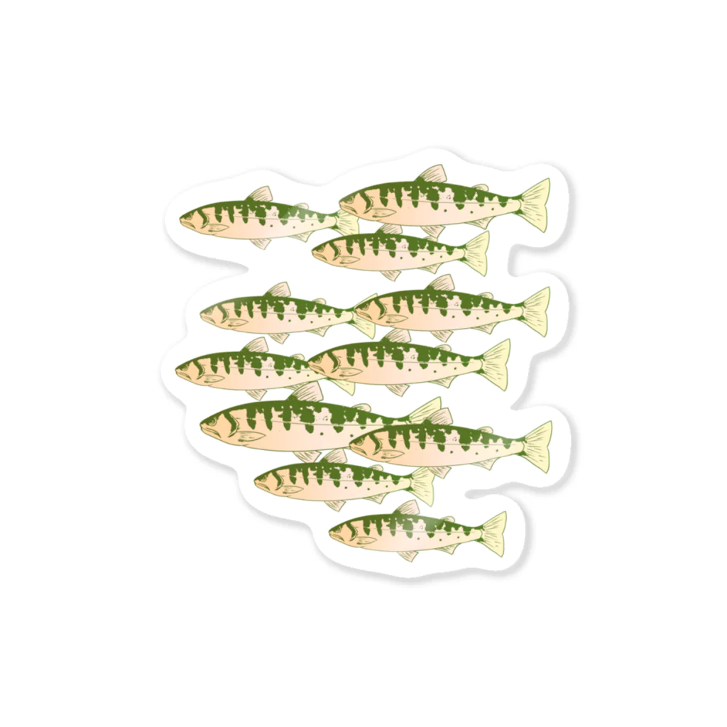 chicodeza by suzuriのヤマメの魚群 Sticker