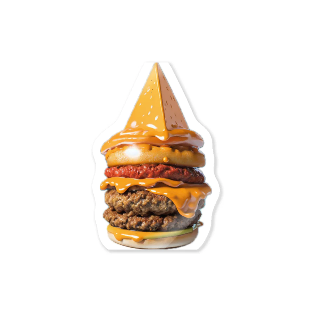 Artify ThreadsのPyramid of Cheddar　ピラミッド　オブ　チェダー　ハンバーガー Sticker