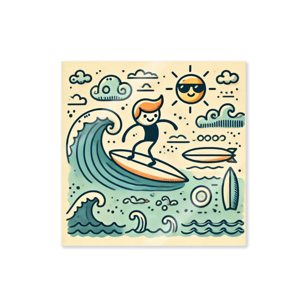 海の幸のサーファー Sticker