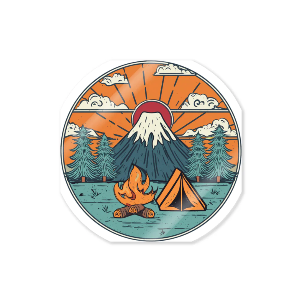 akicamの富士山とキャンプ Sticker