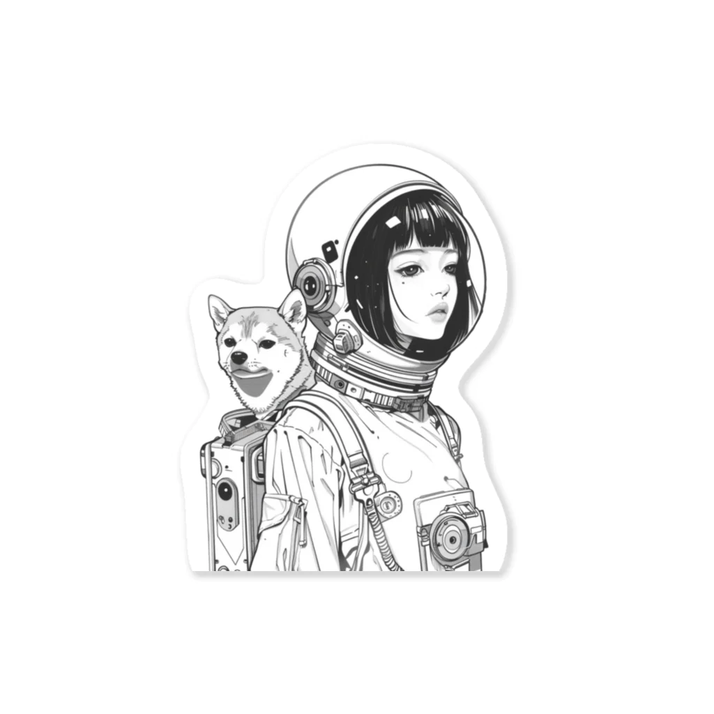 がーるずしょっぷの犬と少女 Sticker