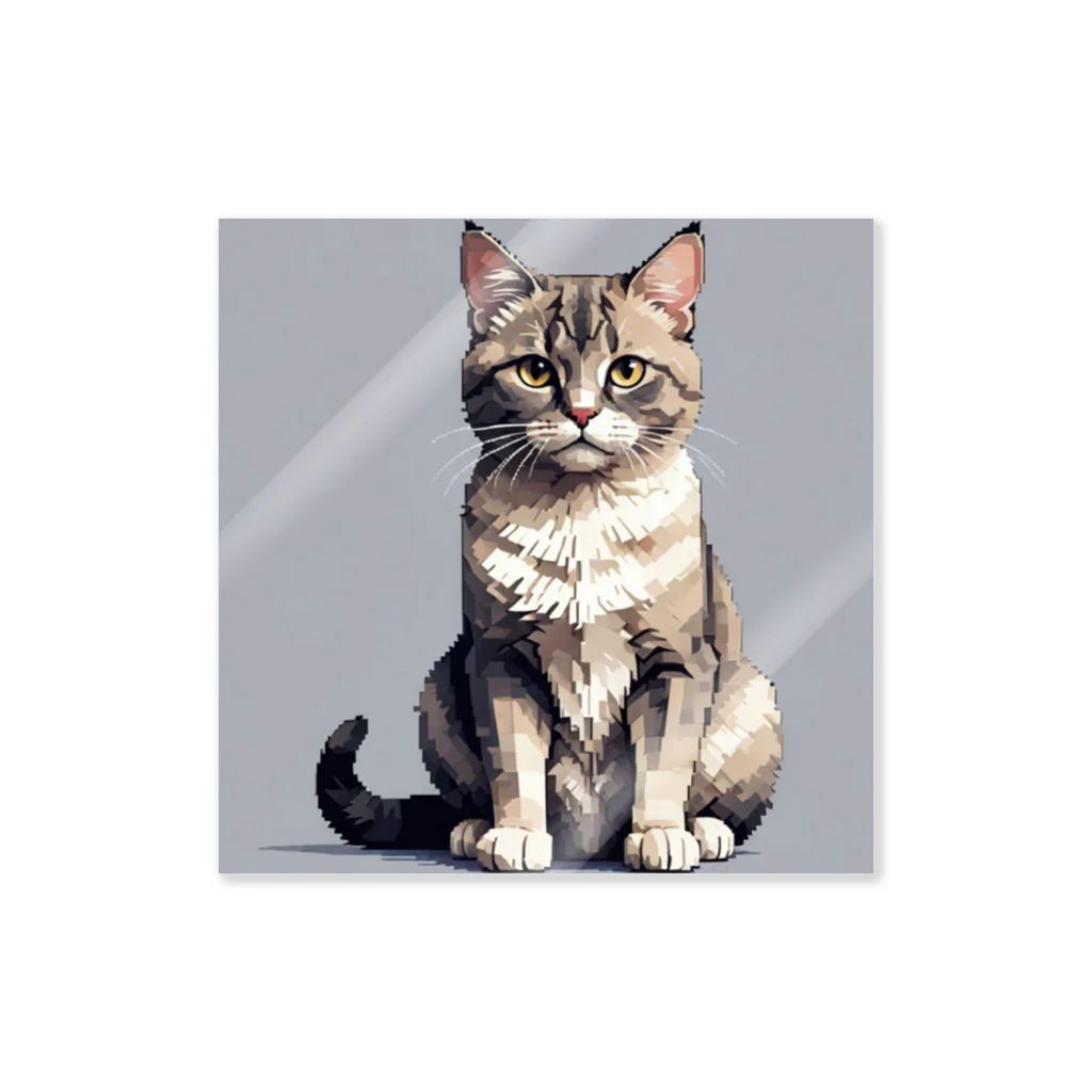 ドット絵ネコの座っている猫 Sticker