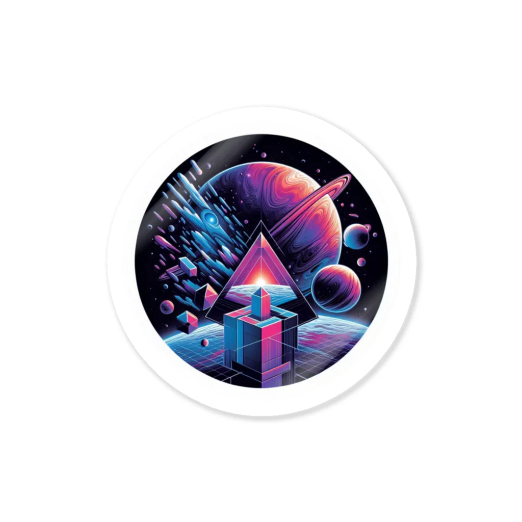 psychedelic mountainのspace Sticker