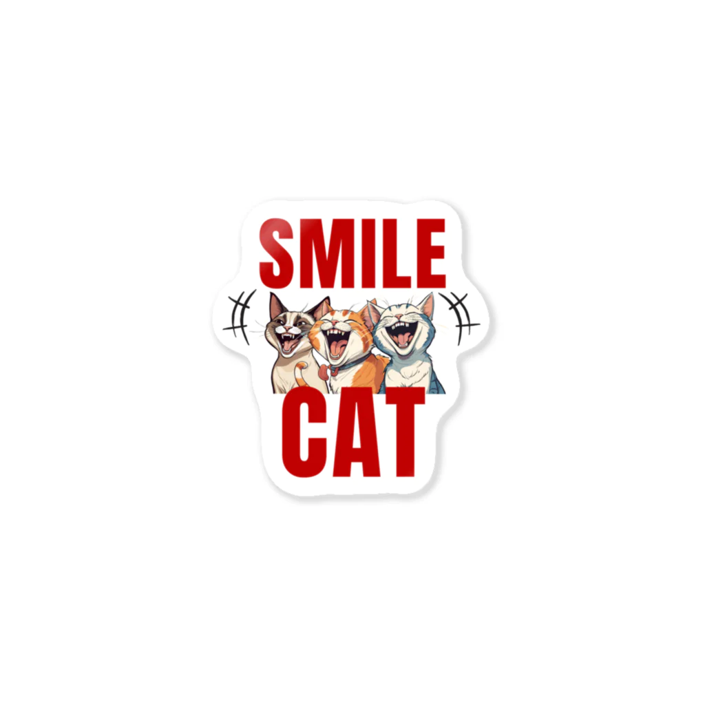 オトバシハウスのSMILE CAT ステッカー